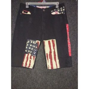 Winchester Distressed Patchwork Shorts Size 36